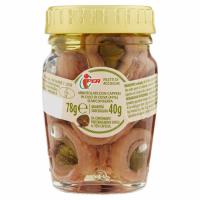 Filetti di Acciughe Arrotolate con Capperi in Olio di Oliva 78 g