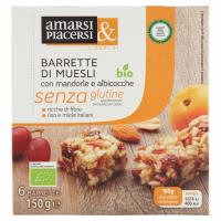 Barrette di Muesli con Mandorle e Albicocche Bio senza Glutine 6 x 25 g