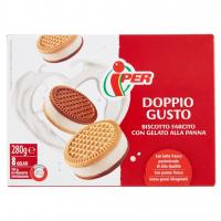 Doppio Gusto Biscotto Farcito con Gelato alla Panna 8 x 35 g